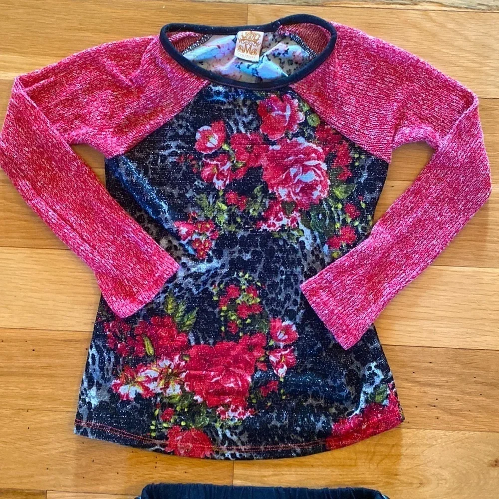 BMG Couture Floral Animal Print Set 7/8Y